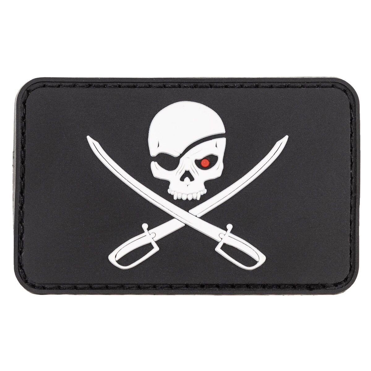 Klettabzeichen-"Skull-with-Swords"-schwarz-3D
