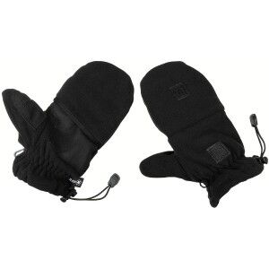 Handschuhe Fleece Finger-Fäustling schwarz