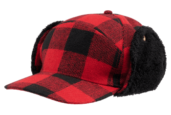 Holzfällerkappe rot-schwarz