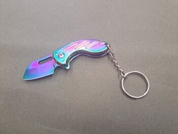Mini Taschenmesser-Schlüsselanhänger rainbow